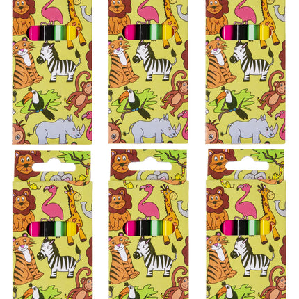 6 Wild Animal Halfsize Colouring Pencils