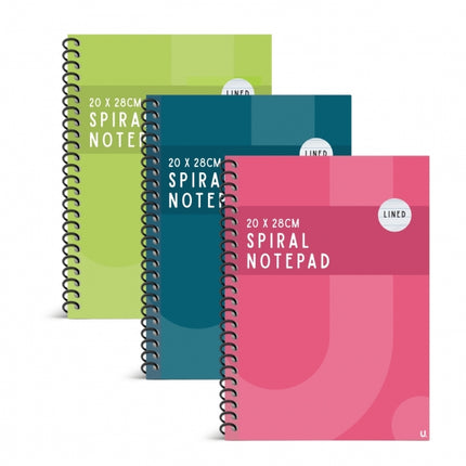 Spiral 20cm x 28cm Colour Notebook
