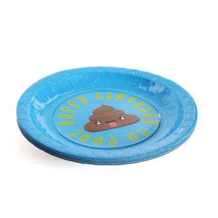 16 Emoji Poo Paper 9" Party Plates