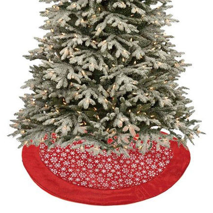 Metallic Snowflake Christmas Tree Skirt