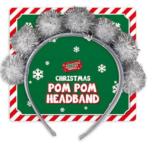 Novelty Tinsel Pom Pom Headband