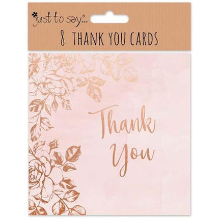 8 Pink Wedding Thank You Cards