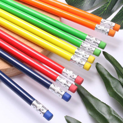 10 Neon Rubber Tip HB Pencils