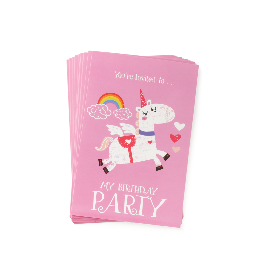 16 Unicorn Party Invites & Envelopes
