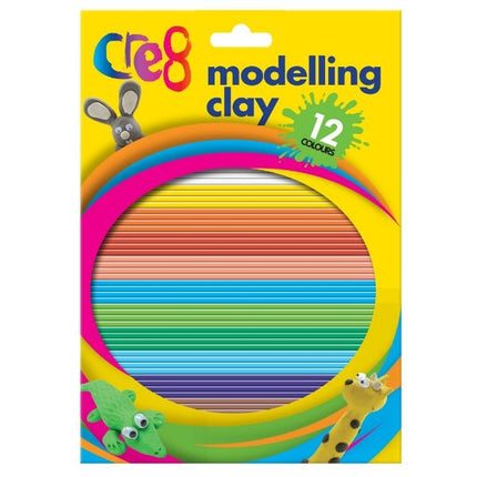 12 Coloured Modelling Clay Set