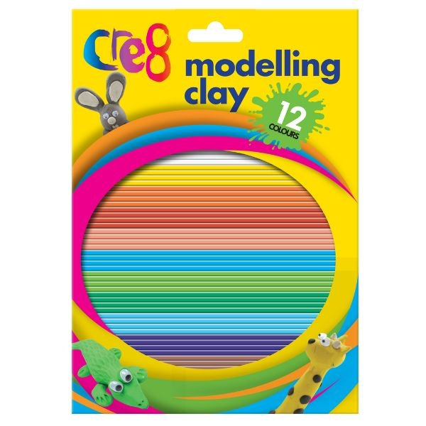 12 Coloured Modelling Clay Set