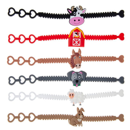 6 Adjustable Farm Rubber Bracelets