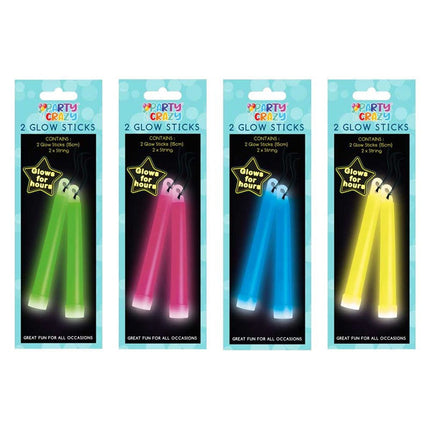2 Coloured Glow Sticks