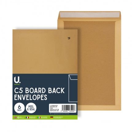 6 C5 Medium Board Back Envelopes