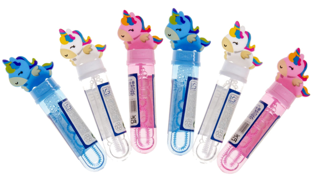6 Mini Unicorn Bubble Stick Wands