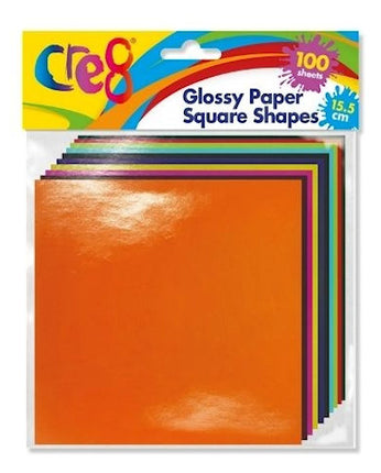 100 Glossy Paper Square Shapes