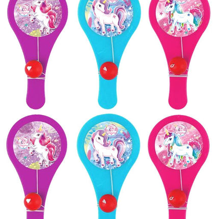 6 Unicorn Plastic Paddle Bats *