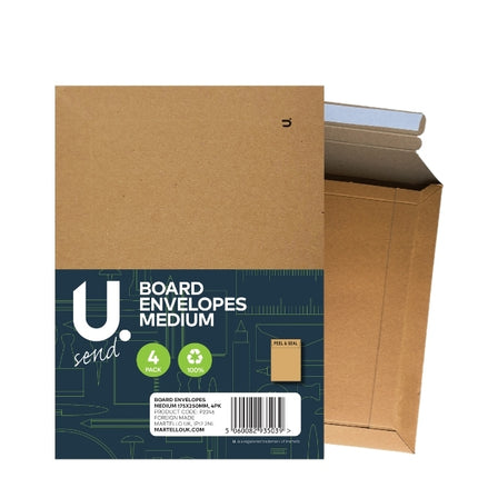 4 Medium Board Back Envelopes