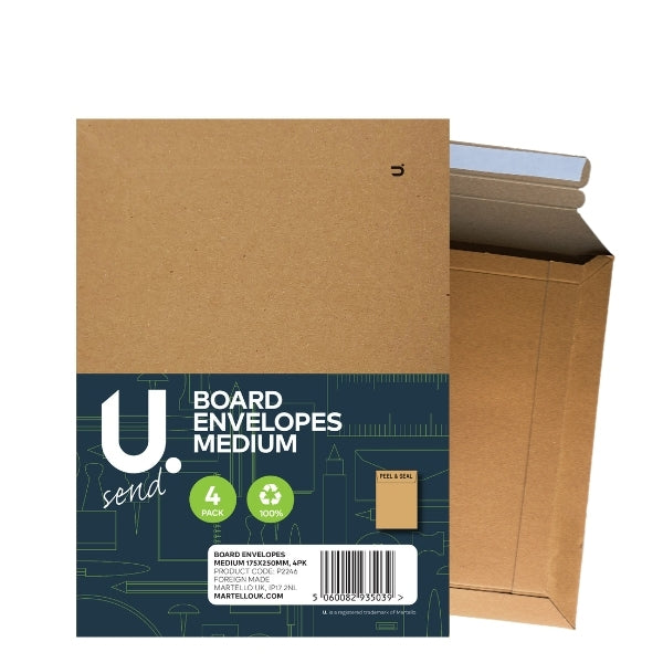 4 Medium Board Back Envelopes