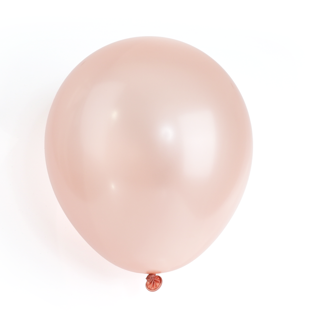 100 Pearlised Rose Gold 7" Latex Balloons