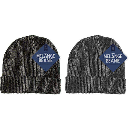 Mens Melange Beanie Hat