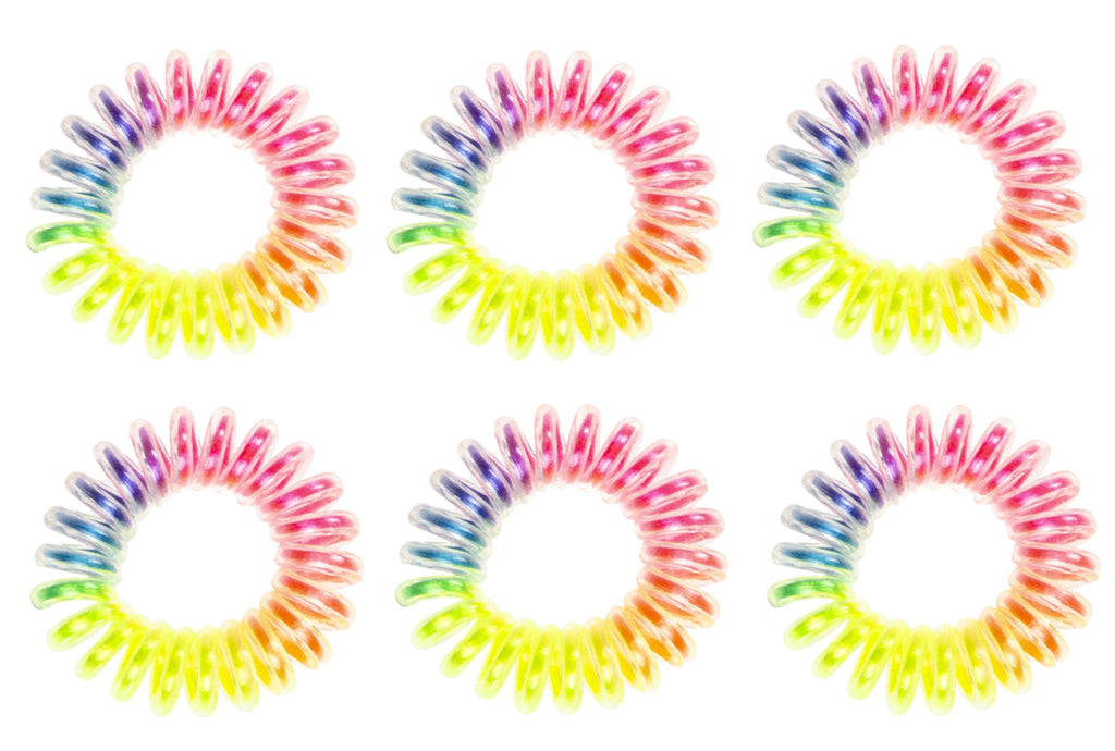 6 Stretchy Rainbow Hair Bobbles