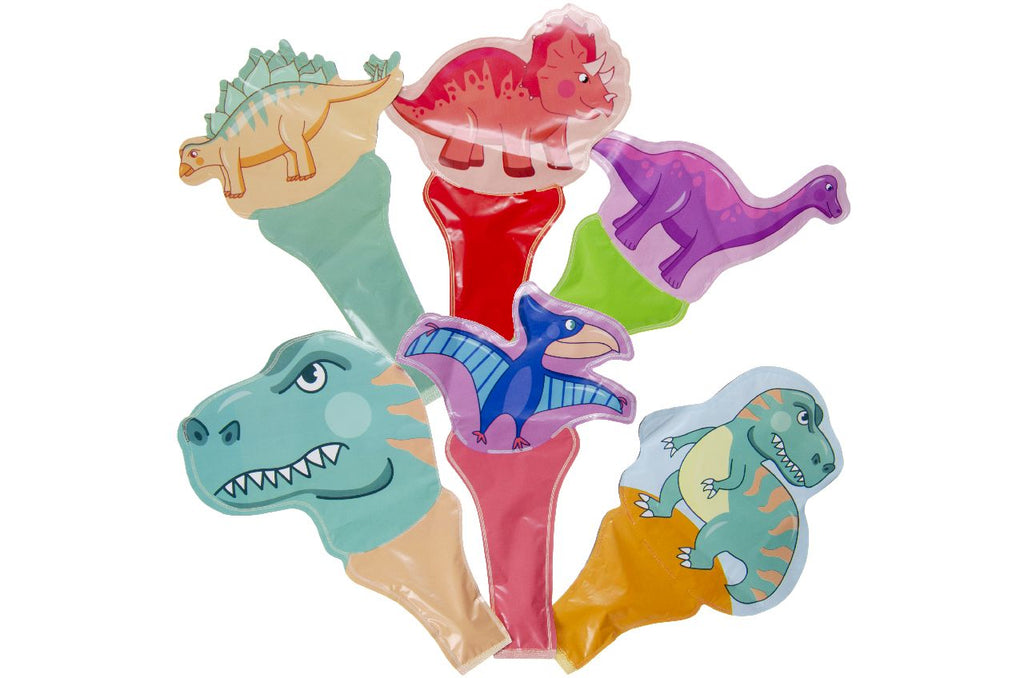 6 Dinosaur Self-Inflating Handheld Balloons