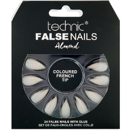 Almond Coloured French Tip False Nails