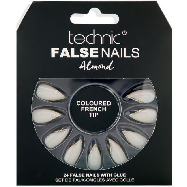 Almond Coloured French Tip False Nails