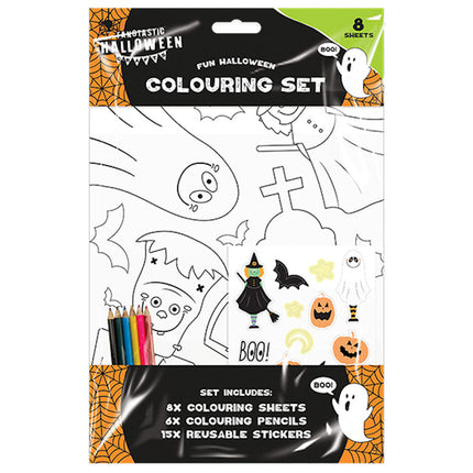 8 Sheets Halloween Colouring Set