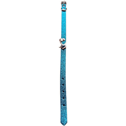Glitter Dog Collar With Crown - Blue