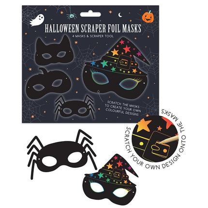4 Halloween Scratch Art Masks