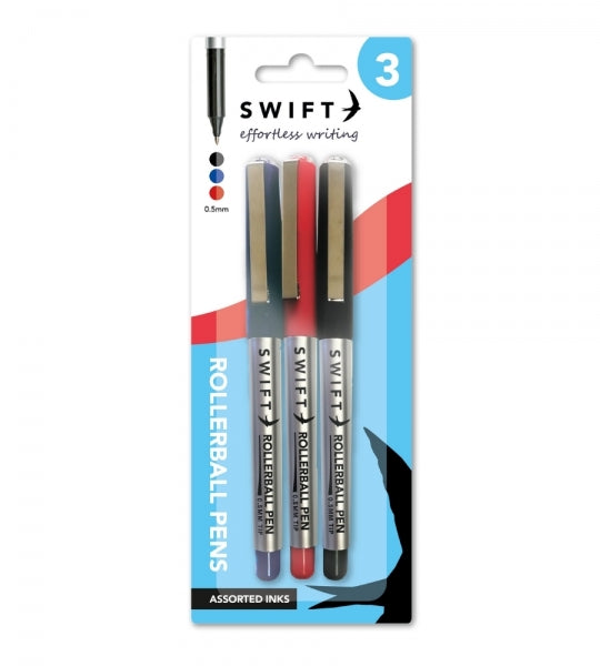 3 Assorted Rollerball Pens