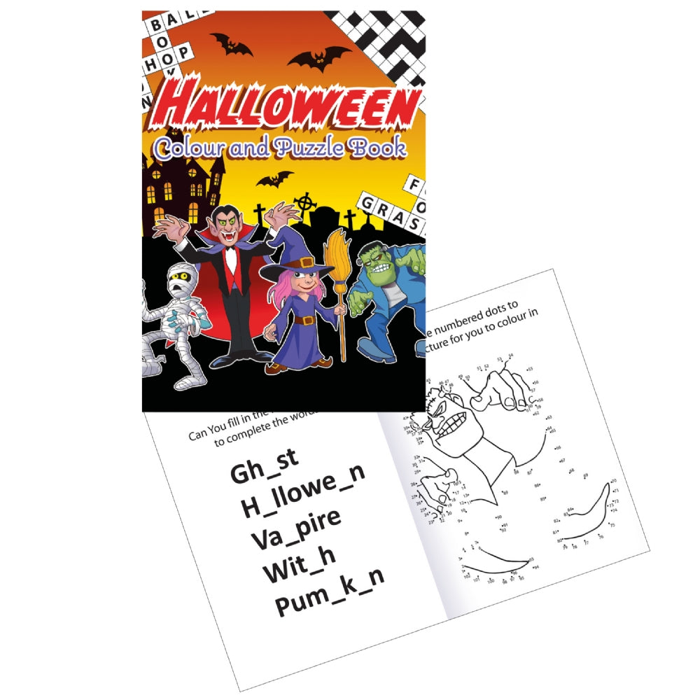 6 Halloween Colour & Puzzle Books