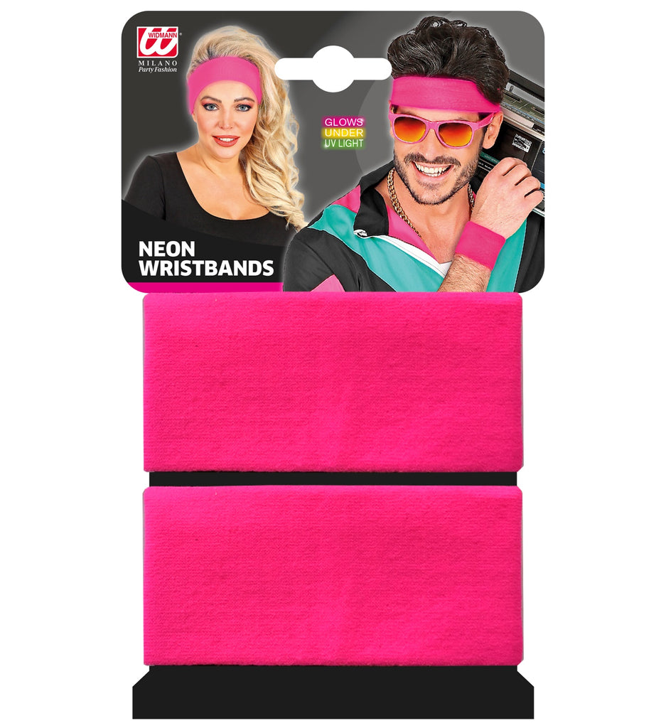Pair of Neon Pink Wristbands