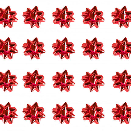 20 Medium Red Foil Bows
