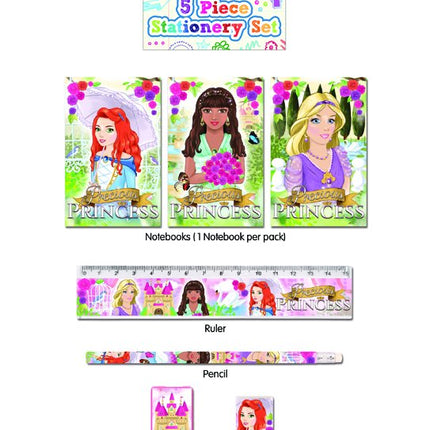 Princess 5 Piece Stationery Set