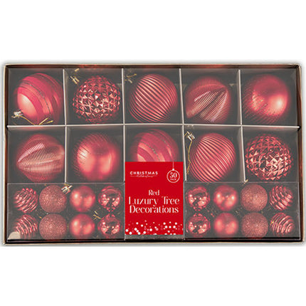 50 Red Luxury Tree Decorations