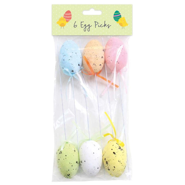 6 Easter Egg Picks Decorations