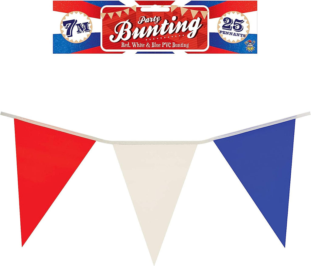Red, White & Blue 7m Triangle Flag Bunting