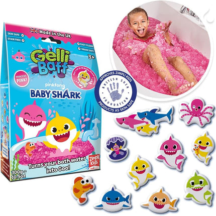 Pink Baby Shark Gelli Baff & 3D Sticker (300g)