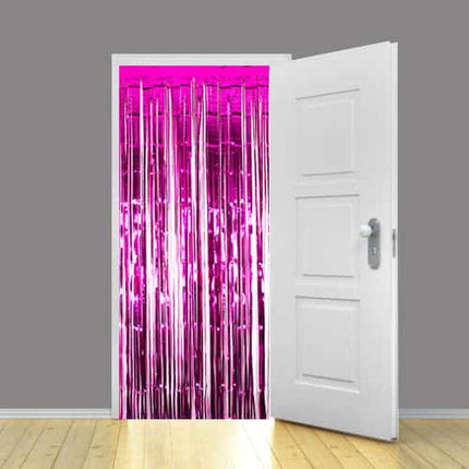 Hot Pink Foil Door Curtain