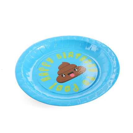 16 Emoji Poo Paper 9" Party Plates