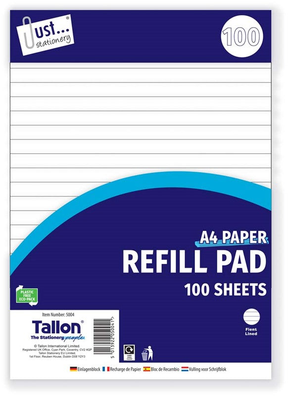 100 Sheet A4 Lined Refill Pad