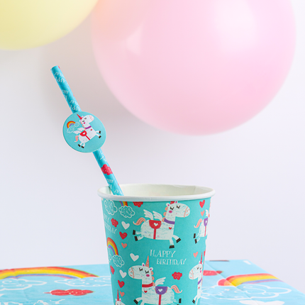 20 Unicorn Paper Straws