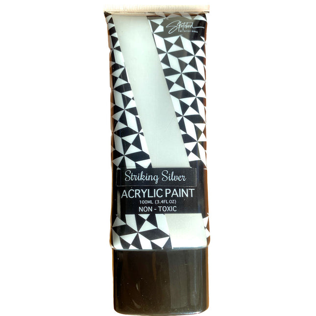 Striking Silver 100ml Acrylic Paint