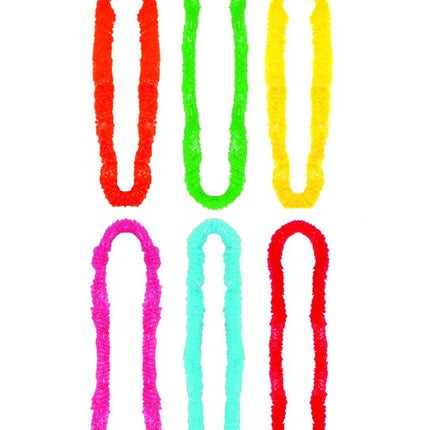 6 Hawaiian Plastic Luau Leis