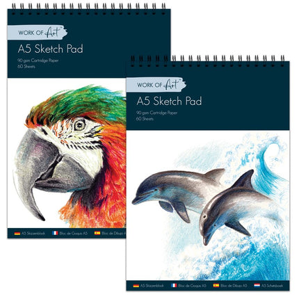 60 Sheet A5 Wiro Sketch Pad