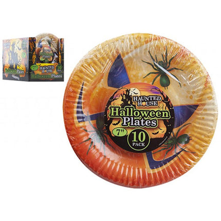 10 Halloween Pumpkin 7" Paper Plates