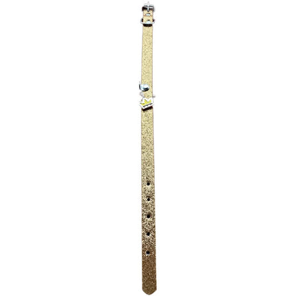 Glitter Dog Collar With Crown - Gold