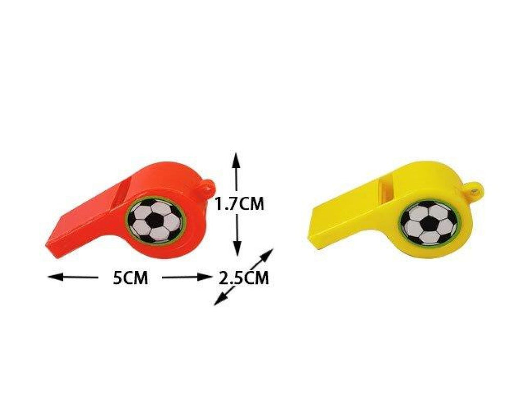 6 Plastic Football Whistles