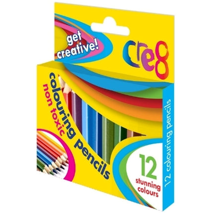 12 Colourful 1/2 Size Colouring Pencils