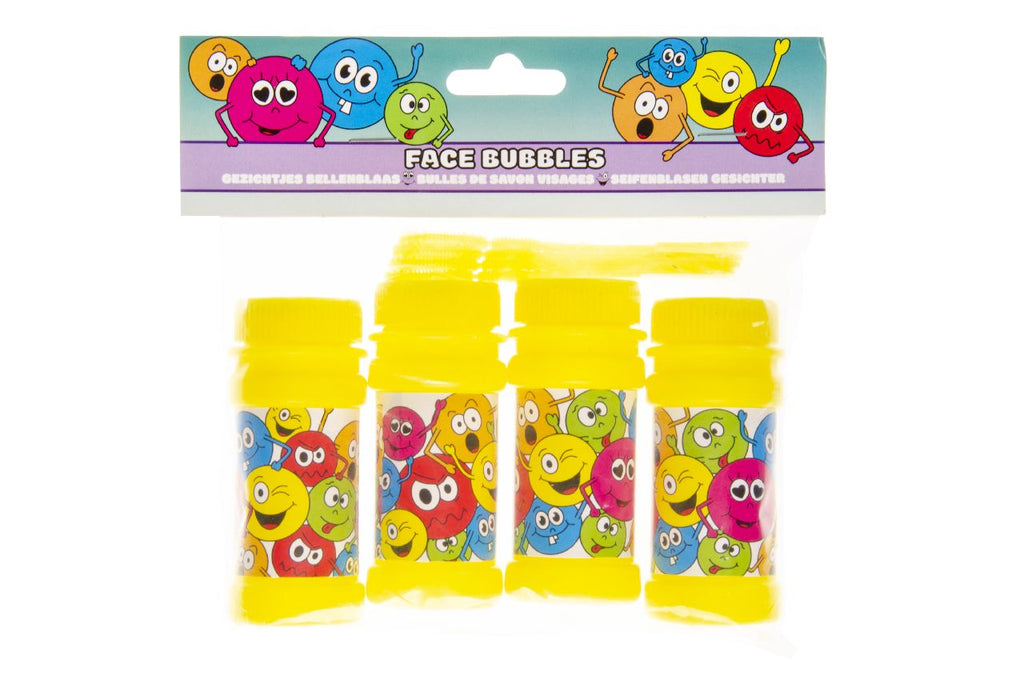 4 Emoji Face Bubble Tubs & Blowers