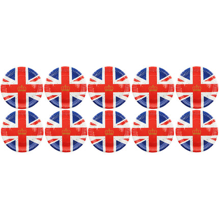 Union Jack 9'' Paper Plates 10 Pack