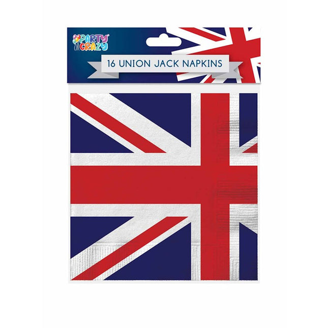 16 Union Jack 3-Ply Napkins